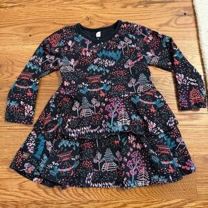 Tea Collection Majestic Pagodas Tiered Peplum Dress Toddler Size 2
